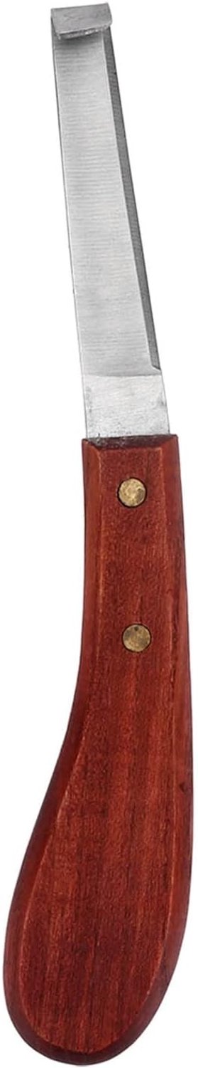 Hoefmes met gebogen mes - linkshandig - houten handvat - ideaal voor hoefverzorging - ShopVlot