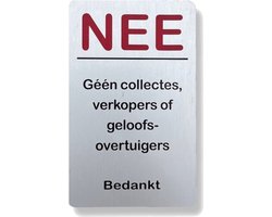 Xaptovi Aluminium deurbordje NEE Géén collectes, verkopers o