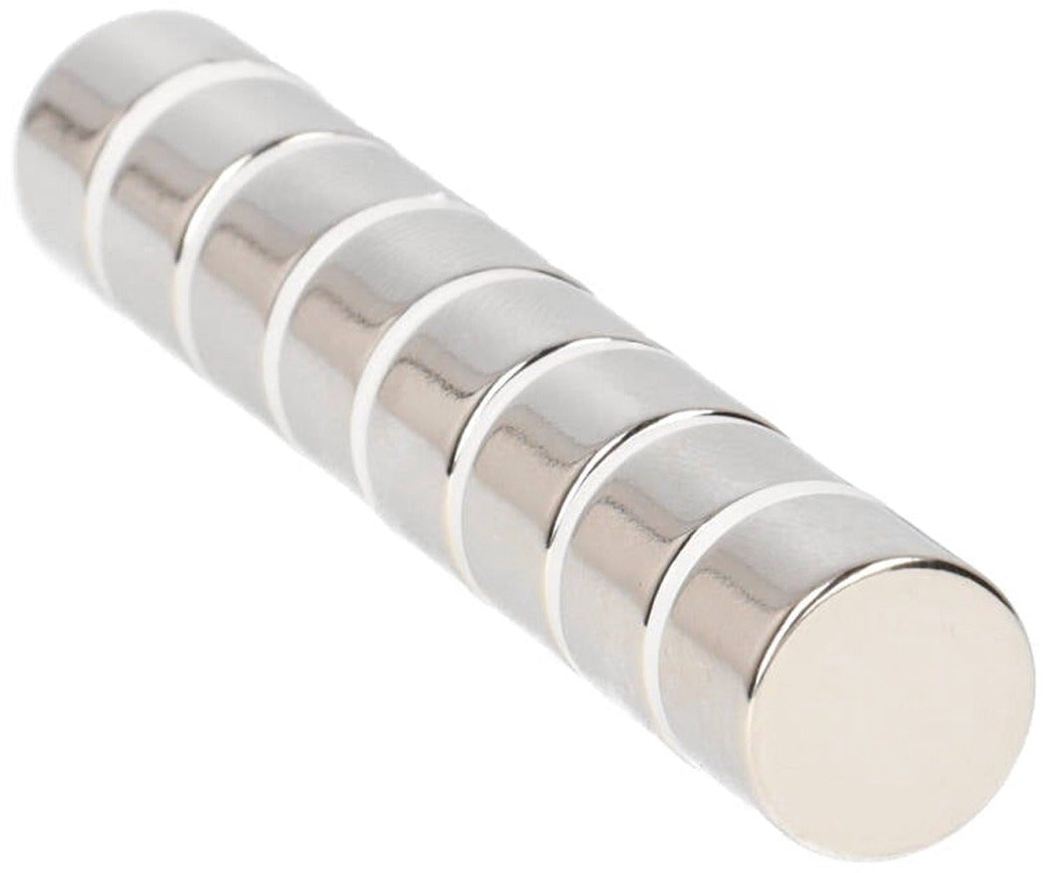 Neodymium Schijfmagneet Ø12 x 8 mm N48 NiCuNi – 8 stuks