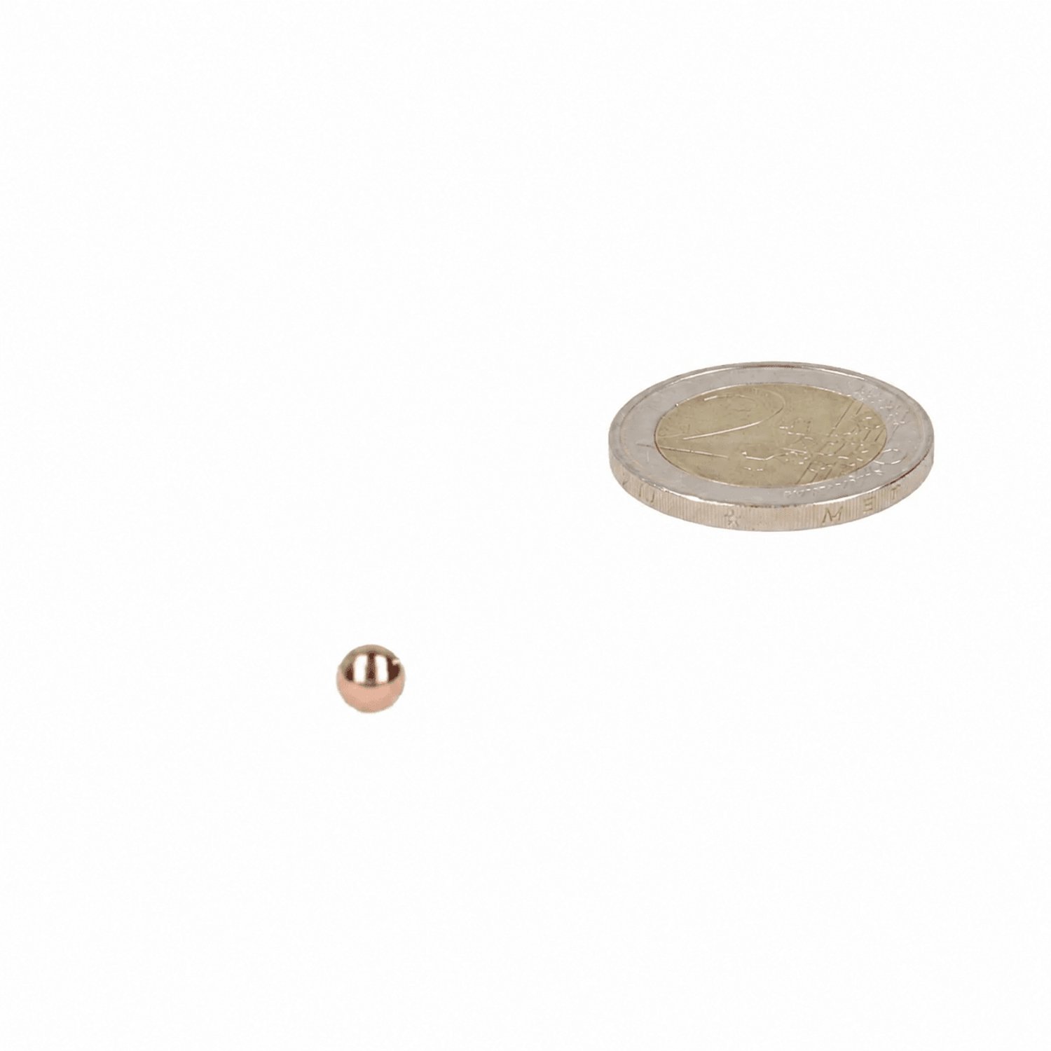 Neodymium Kogelmagneet Ø5 mm N52 rosé gouden coating – 20 stuks