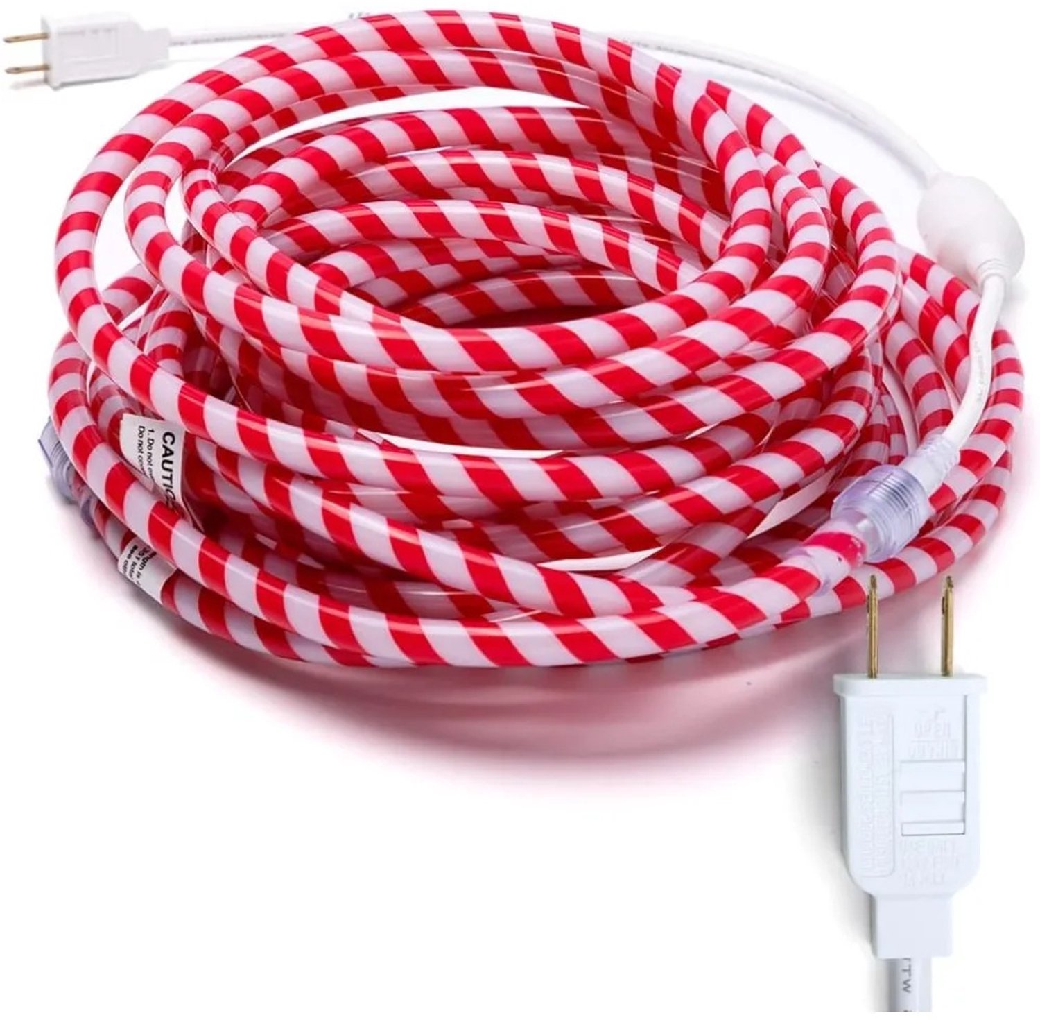 Nyoz kerstverlichting - Kerstlichtjes - Kerstlampjes - 12 meter - 360 LED - Warm wit - Rood-wit snoepstokdesign - Lichtslang