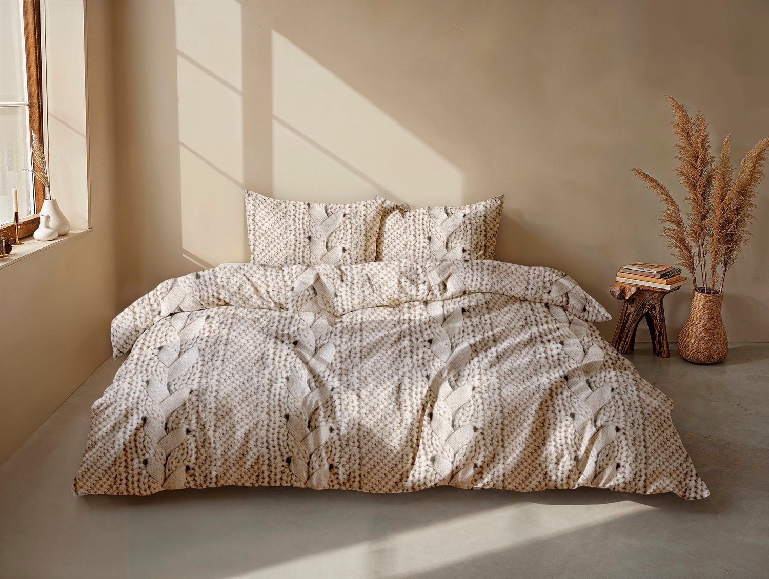 Zohome Mira Dekbedovertrek - Naturel - Dekbedhoes van 100% Katoen-Flanel - Winter - 2 slopen 60/70 cm - AW25, foto 2