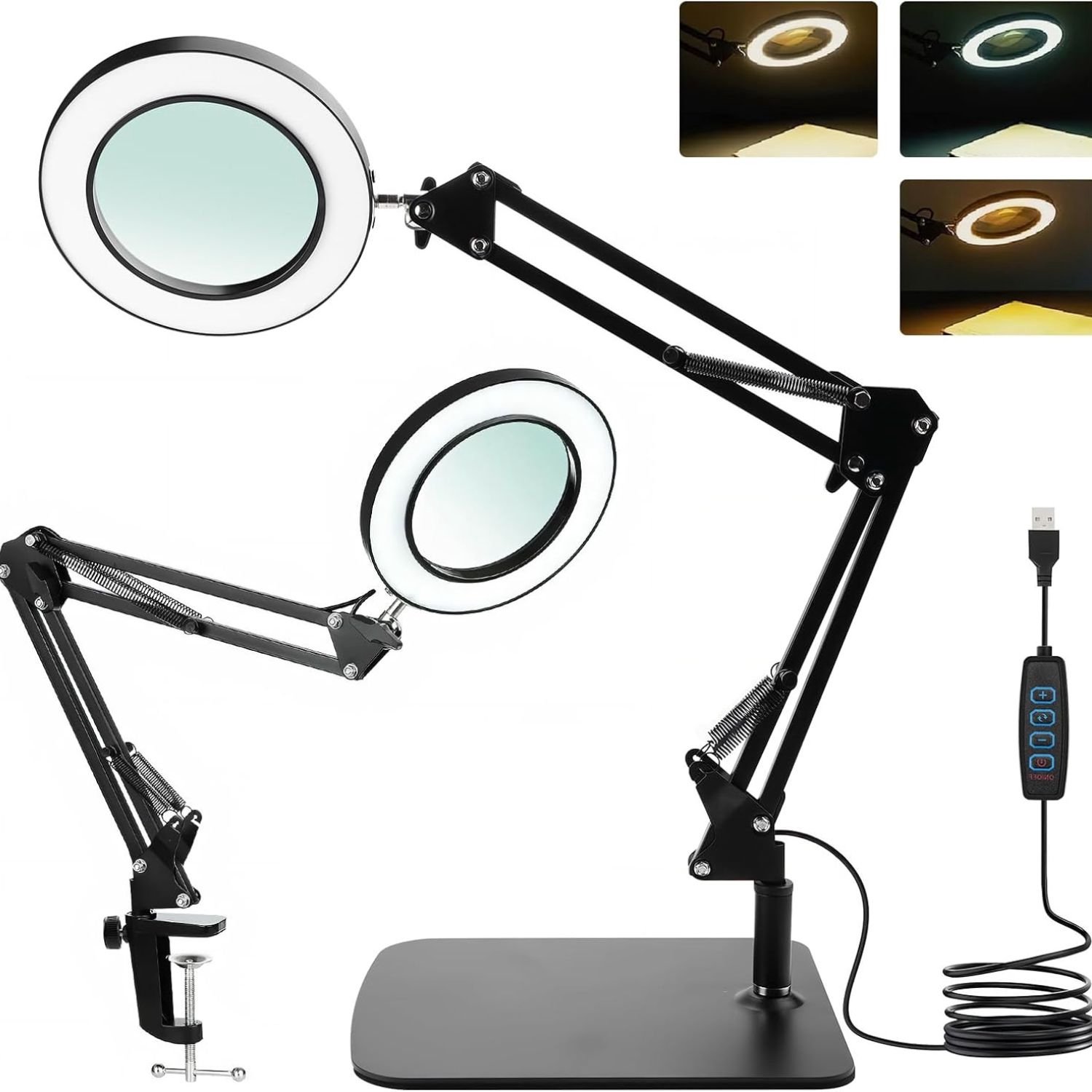 Vantivo® Vergrootglas met Verlichting - Vergrootglas op Standaard - Loep - Vergrootspiegel voor Volwassenen en Kinderen - Hobbyloep