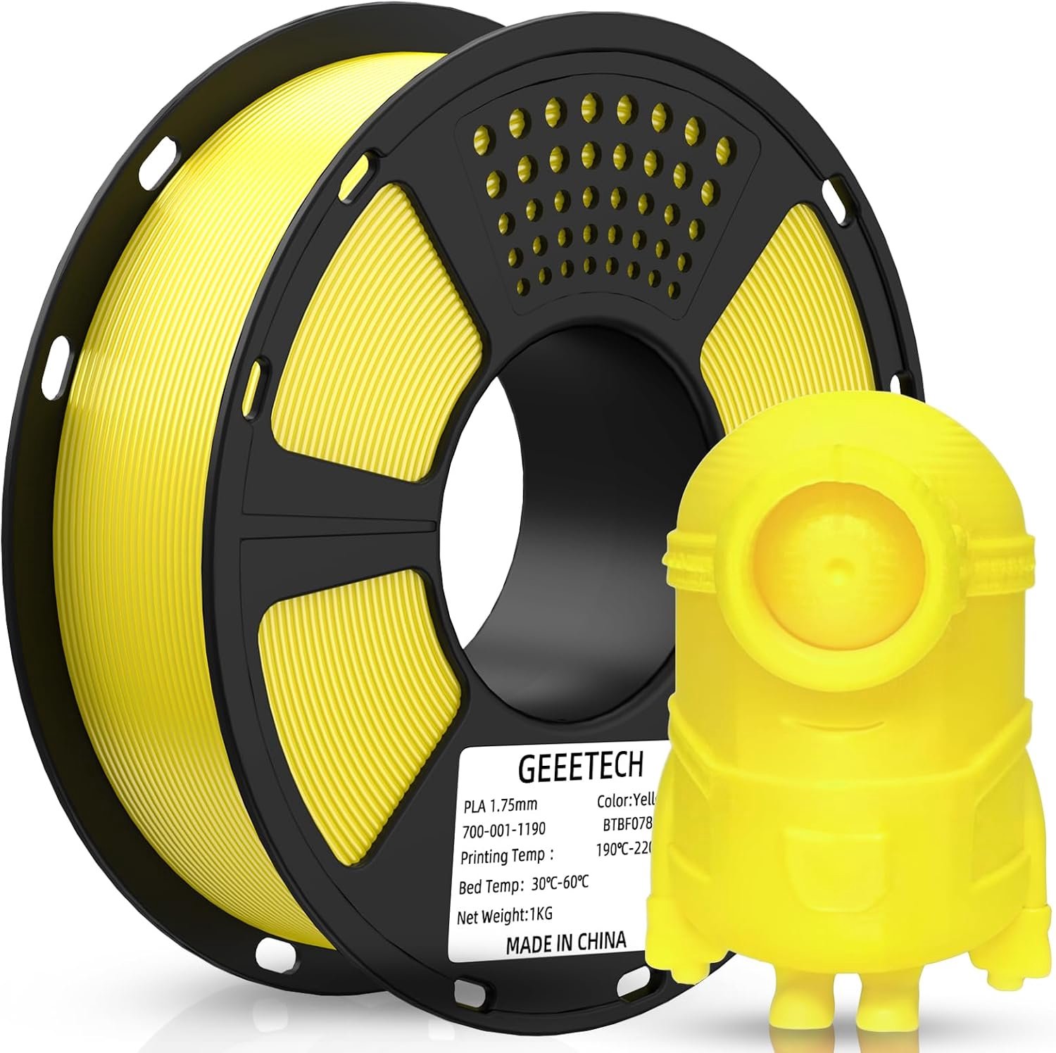3D printer filament 1,75 mm - PLA 1 kg wit - milieuvriendelijk - voor scherpe prints - m-winkel