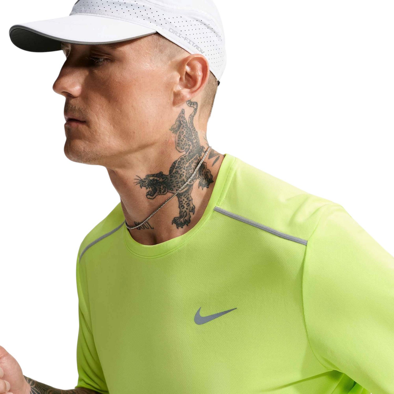 Nike Dri-FIT UV Miler Hardloopshirt Heren Lichtgeel