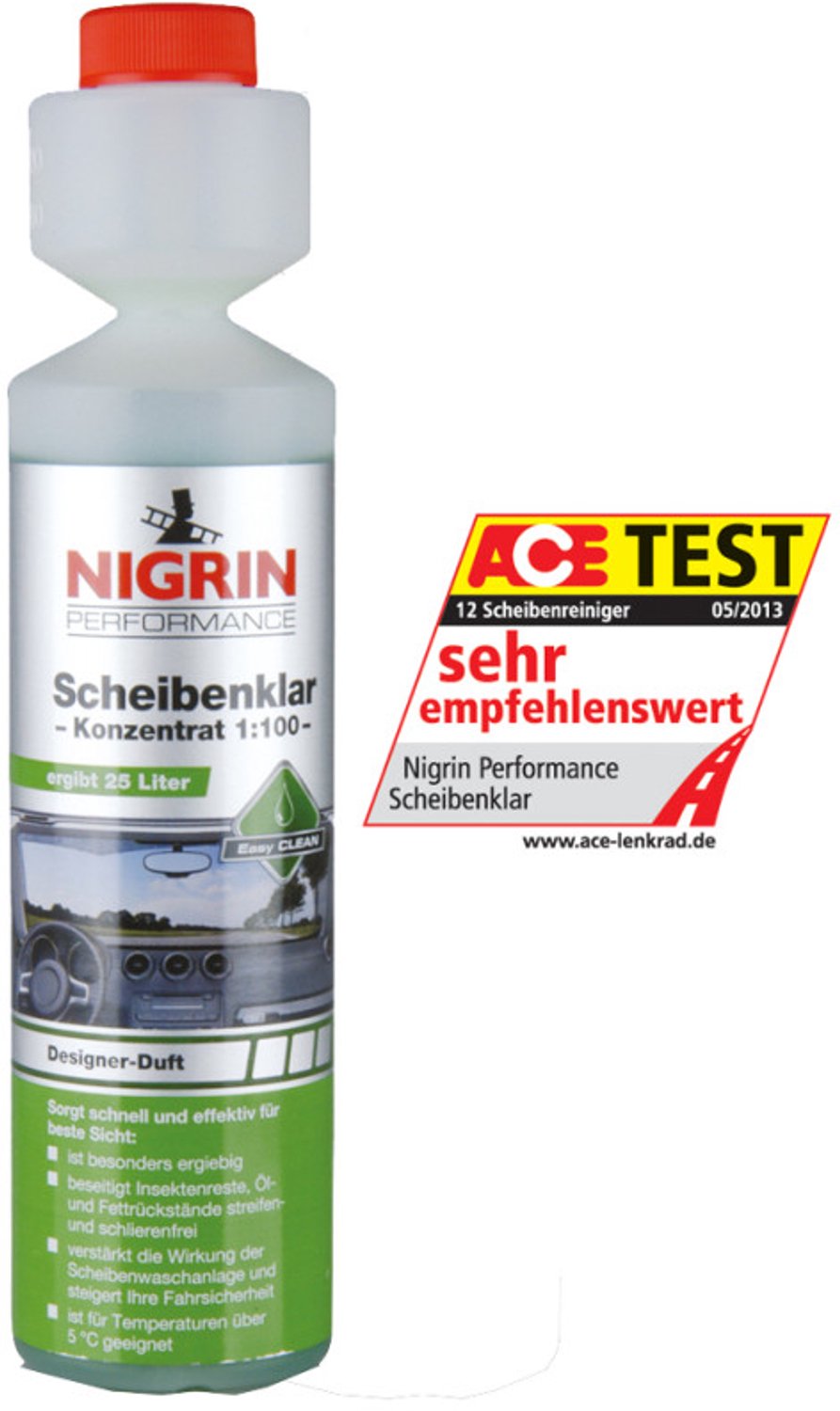 Nigrin Performance Ruitensproeier vloeistof Concentraat 1:100 - 250 ml (Goed voor 25L)