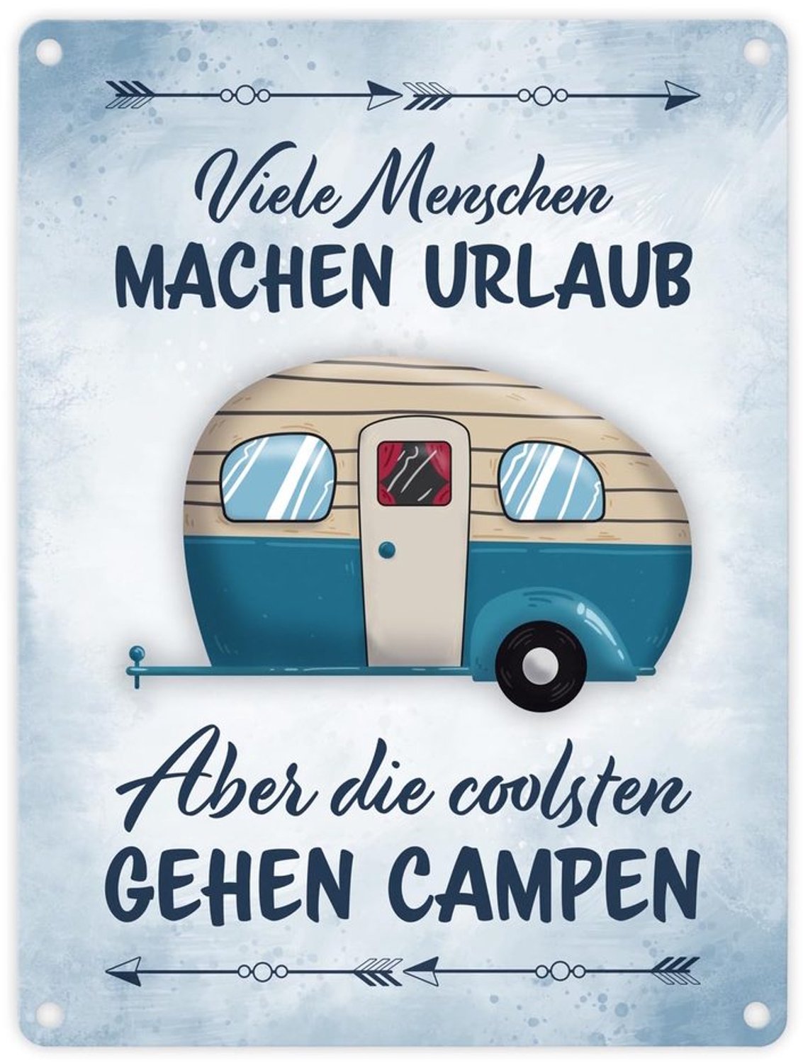 Metalen Bord voor Campingliefhebbers - 15 x 20 cm Decoratief Bord