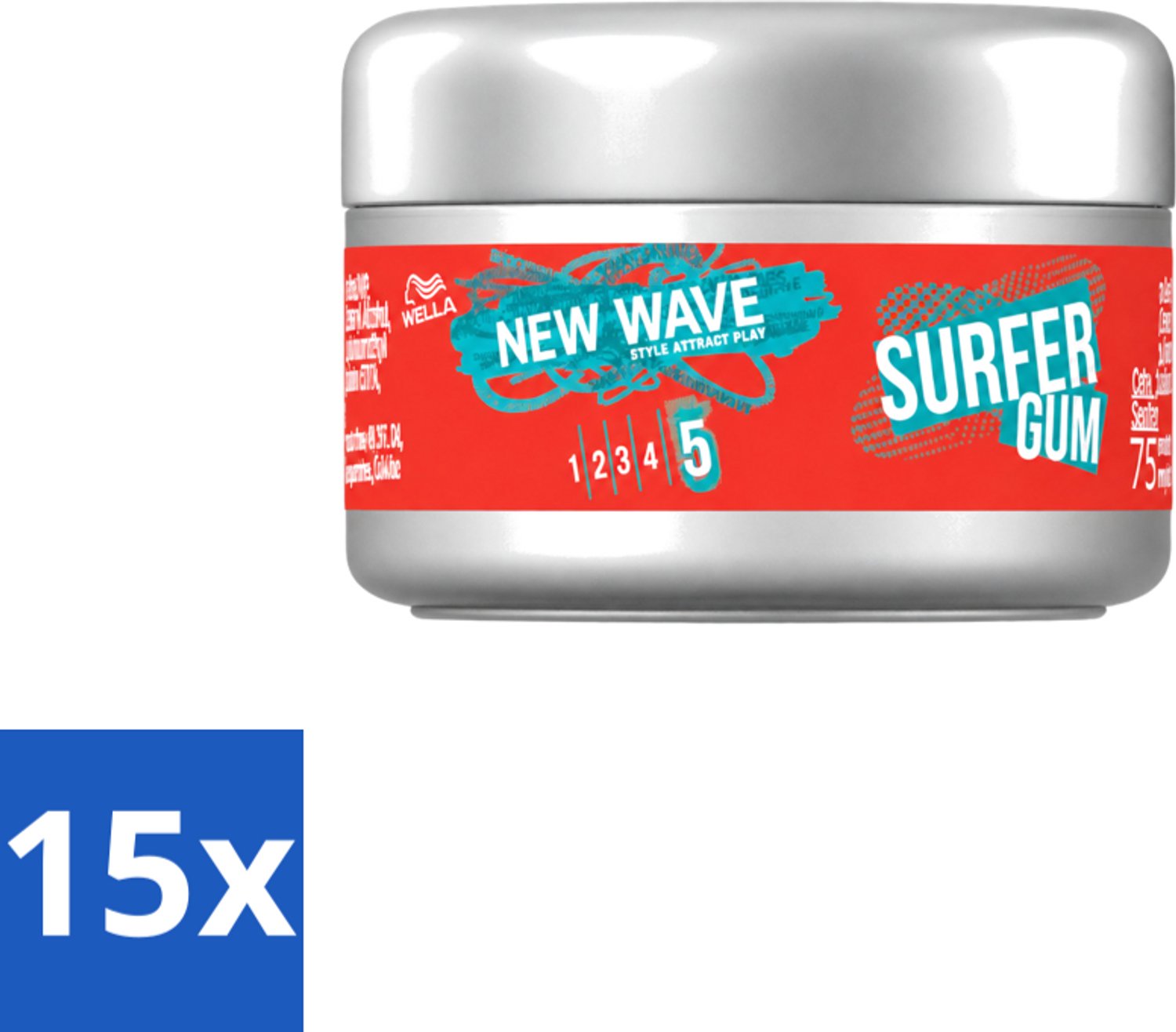 15 x Wella – New Wave Ultimate Effect Surfer Gum - 75 ml - Voordeelverpakking - 15 stuks