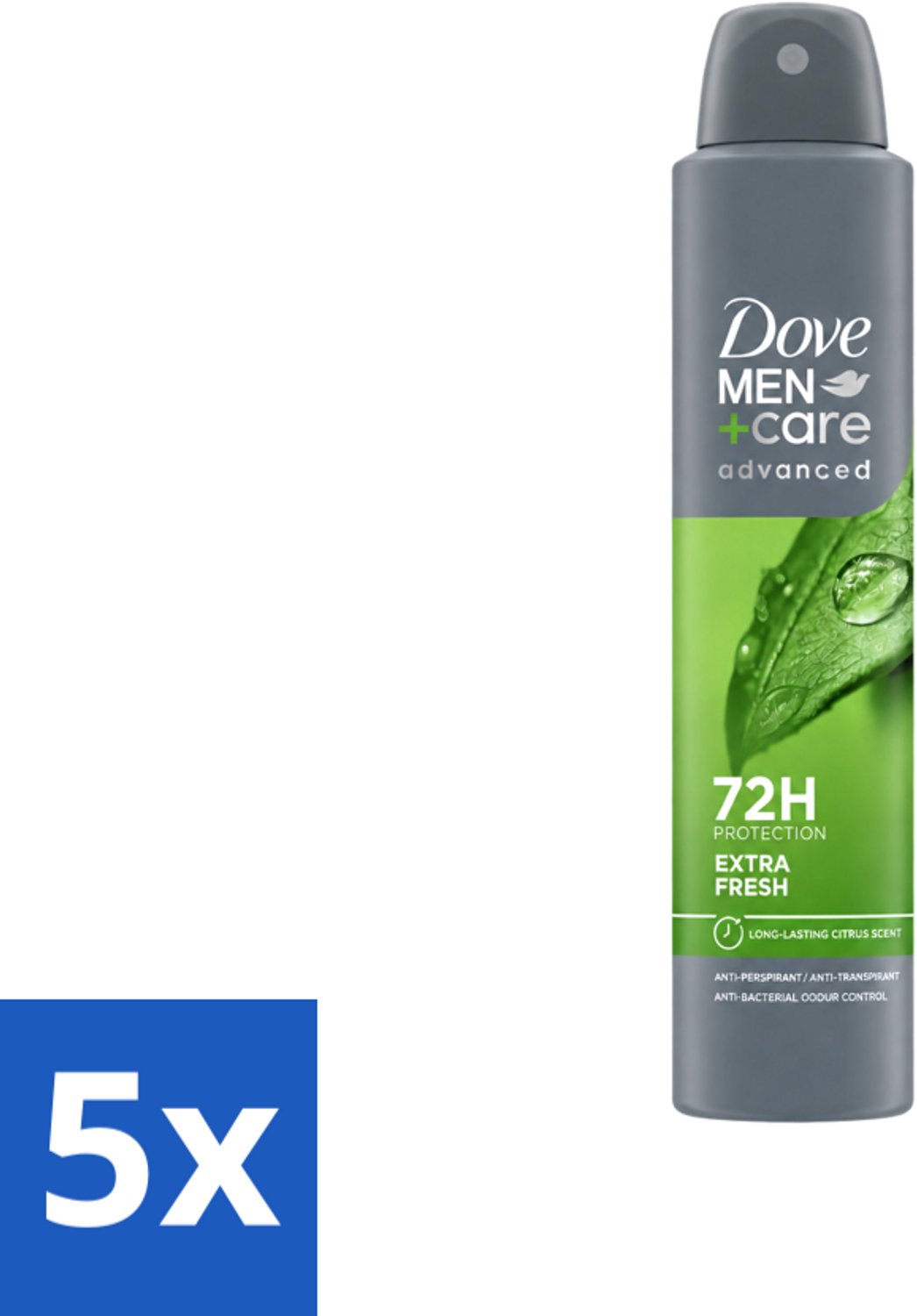 5 x Dove Men+Care Deodorant Spray - Extra Fresh - 200 ml - Voordeelverpakking - 5 stuks