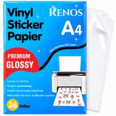 36 Glossy Vinyl Stickervellen A4 - Waterbestendig Stickerpapier voor Inkjet Printers - Geschikt voor Snijmachines