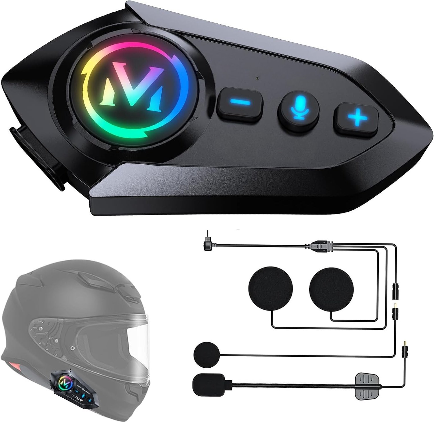 Vantivo® Motorhelm Headset - Intercom - Bluetooth - Zwart