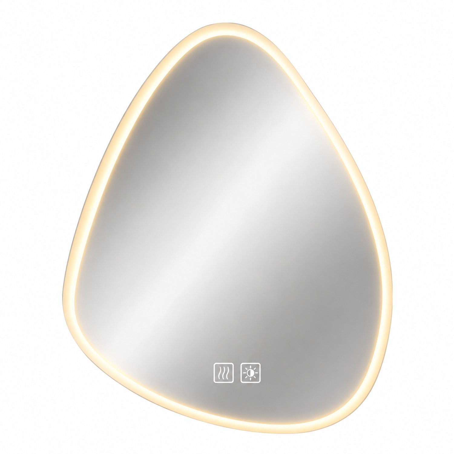 Vurnomi Badkamerspiegel - Spiegel - Led spiegel - Druppel spiegel - Wandspiegel - Frameloos - 3 lichtkleuren - Dimbaar - HD Spiegelglas Zilver