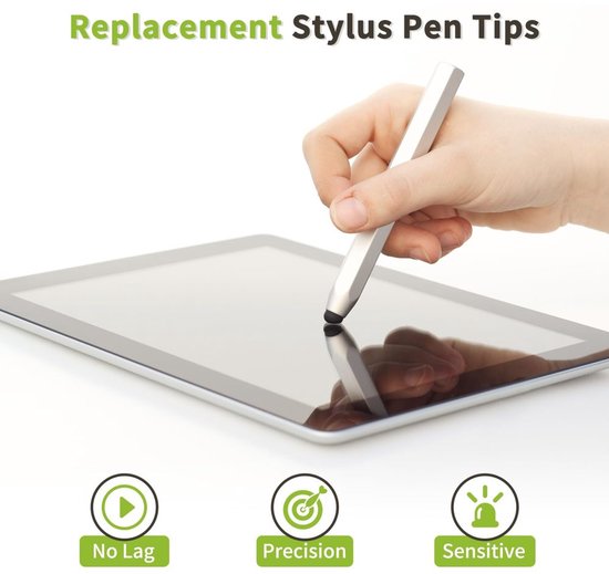 40 Stuks Capacitive Stylus Nibs - Zwarte Siliconen Tips voor Touchscreen — afbeelding 2