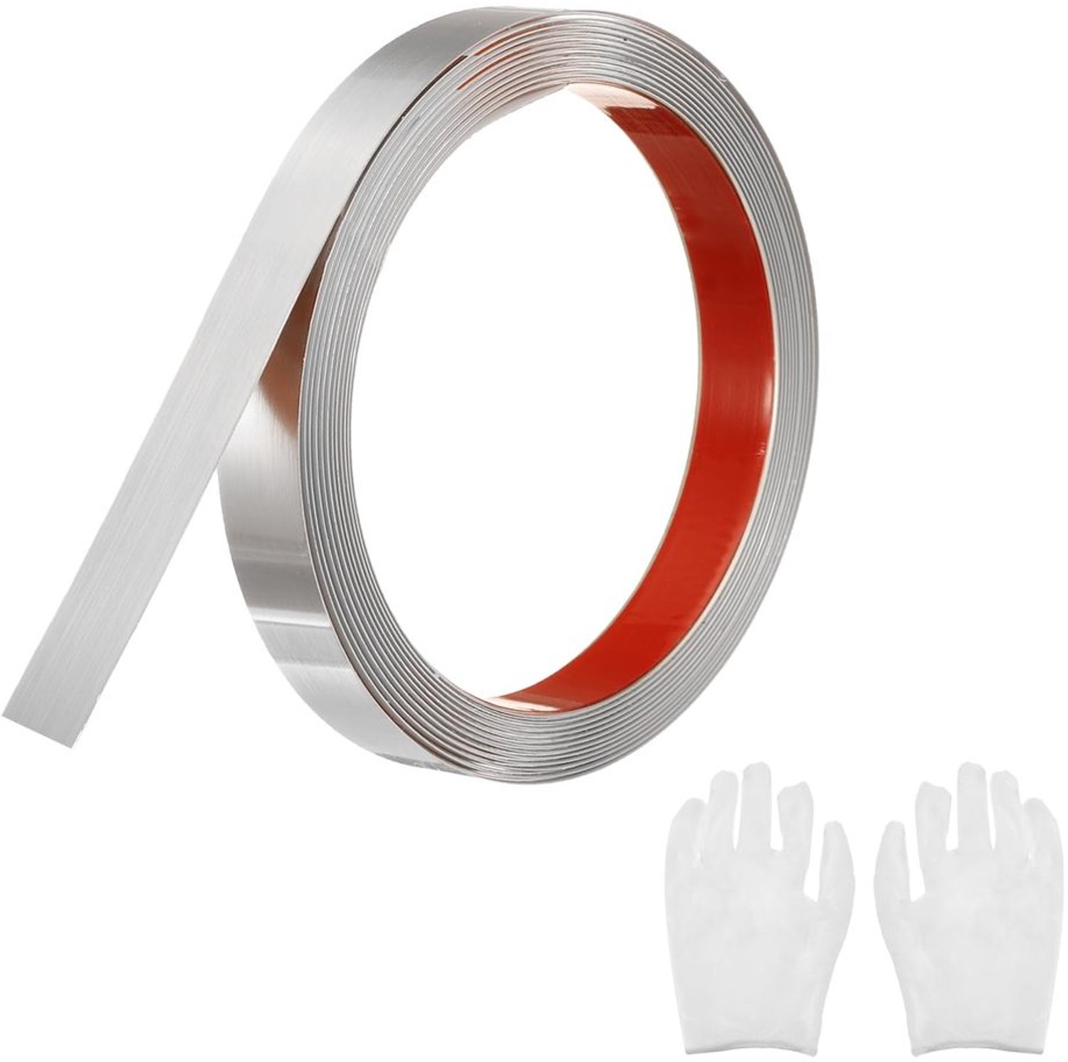 Zelfklevende Decoratiestrip RVS - Geborsteld Zilver - 1.8 cm x 4 m
