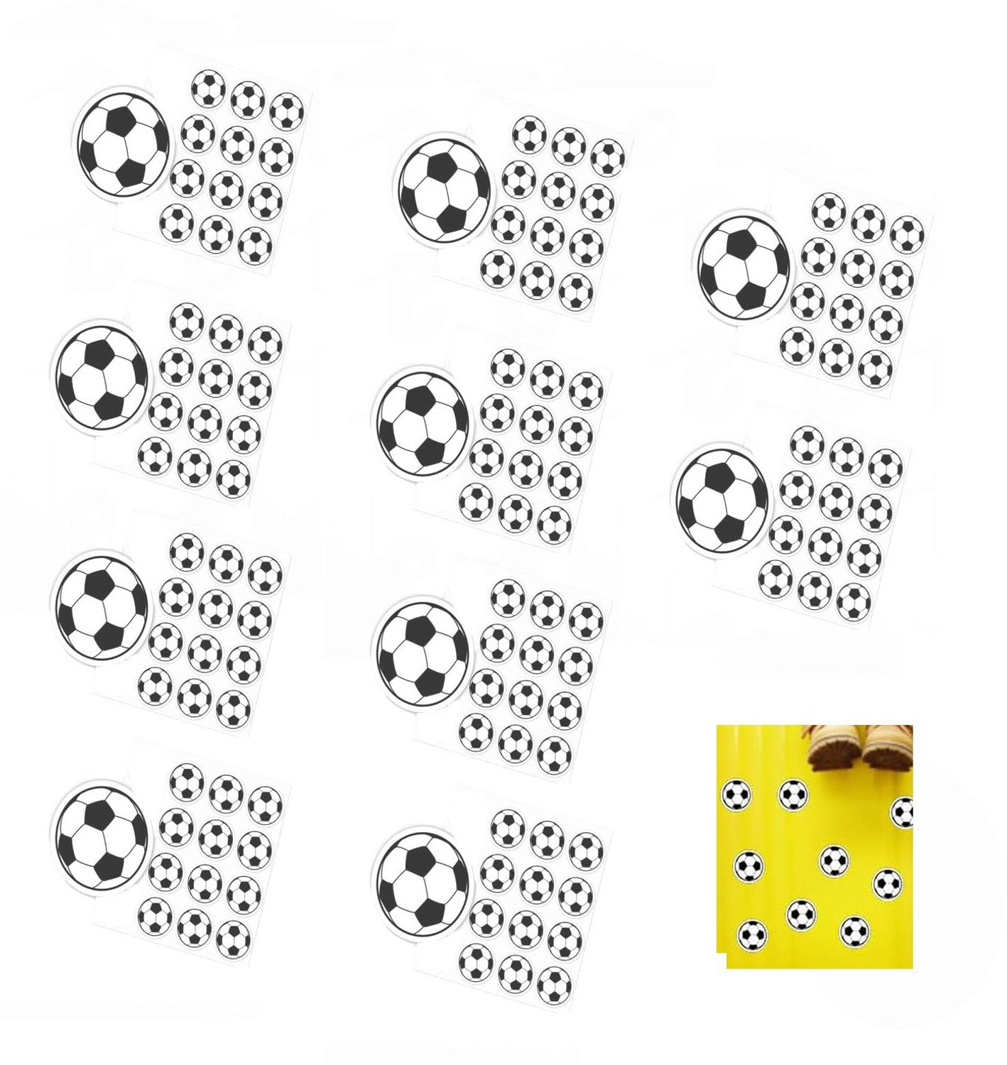 Set van 120 Waterdichte Voetbalstickers voor Feestdecoratie