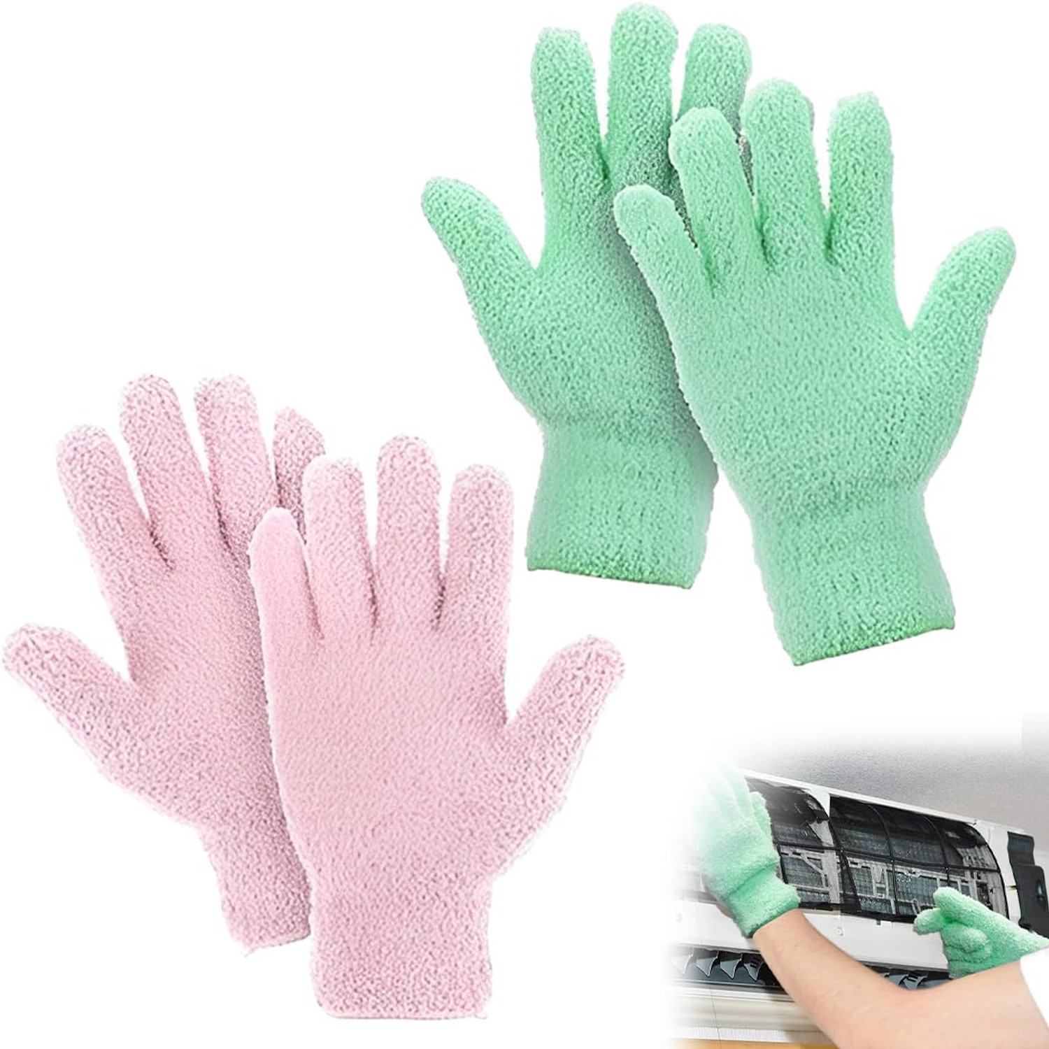 Microfibre Keukenhandschoenen - Flexibel en Vlekvrij in Roze en Blauw