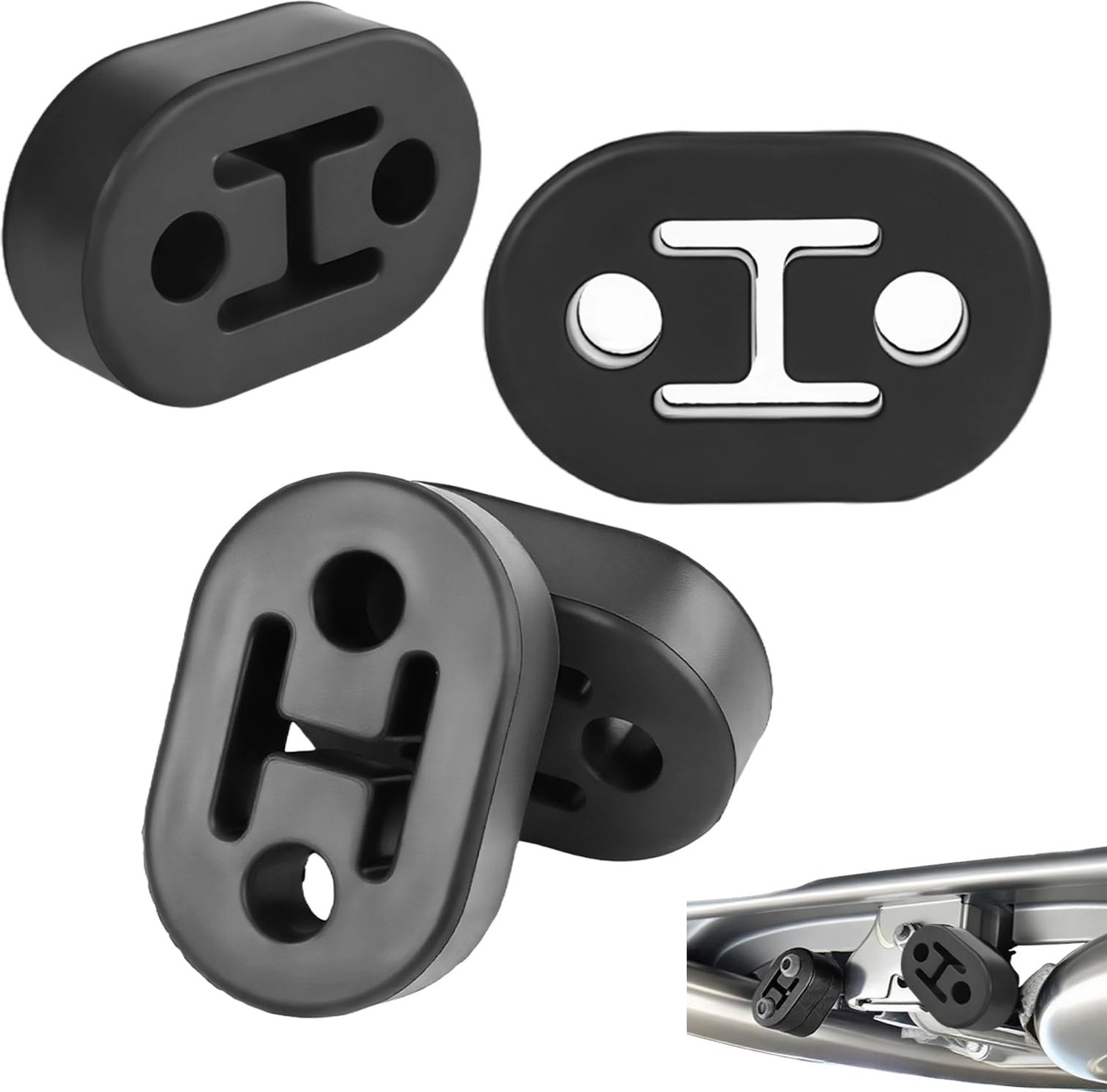 4 Stuks Universele Zwarte Rubber Uitlaatbeugels