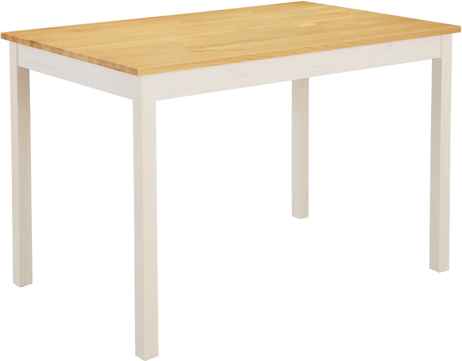 Notio Living Willow Eethoek met Eettafel en 4 Stoelen - Wit/Naturel Grenenhout - 108 cm