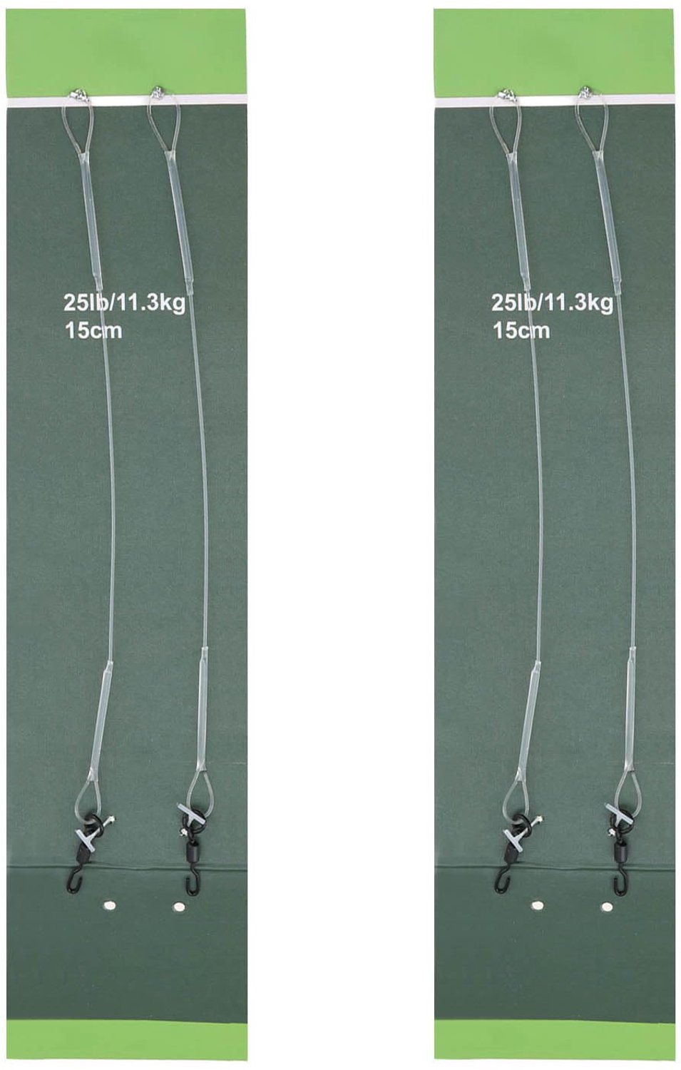 Swivels 4 Stuks - 15 cm - Fluorocarbon - 25 Pond Trekvermogen - Karpervissen - Snel Wisselen Rig/Feeder