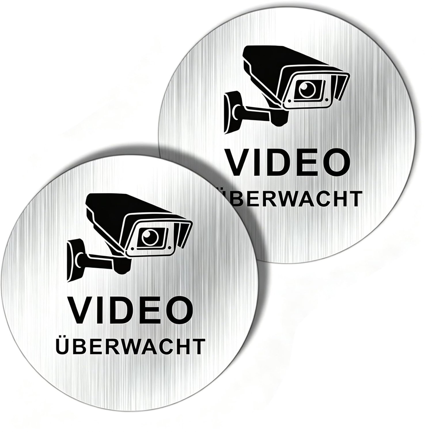 Set van 2 Waarschuwingsstickers voor Videobewaking