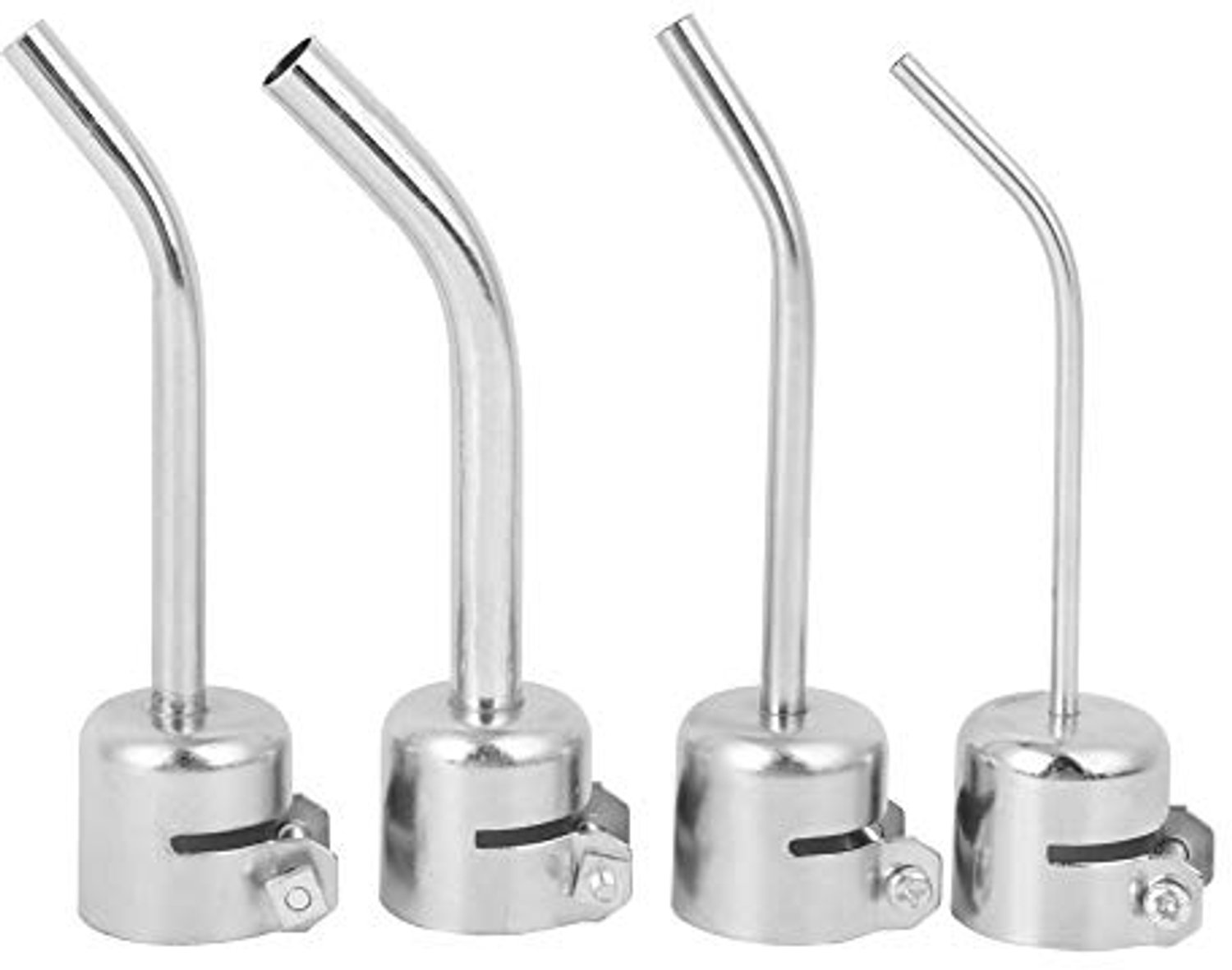 Heteluchtpistool Mondstuk Set Aluminiumlegering 4 Stuks 3/5/6/8mm Verlengd Elleboogontwerp Compatibel met Soldeerstations