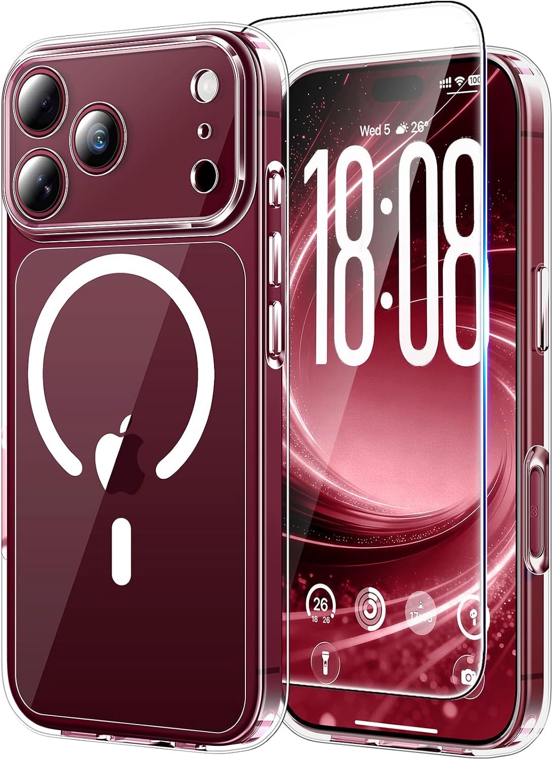 Zandarix Hoesje Geschikt voor Apple iPhone 18 Pro Max - Back Cover Hoesje - 15FT Militaire Bescherming - Geschikt voor Mag - Niet Vergelend - Met 1 Screenprotector - Transparant