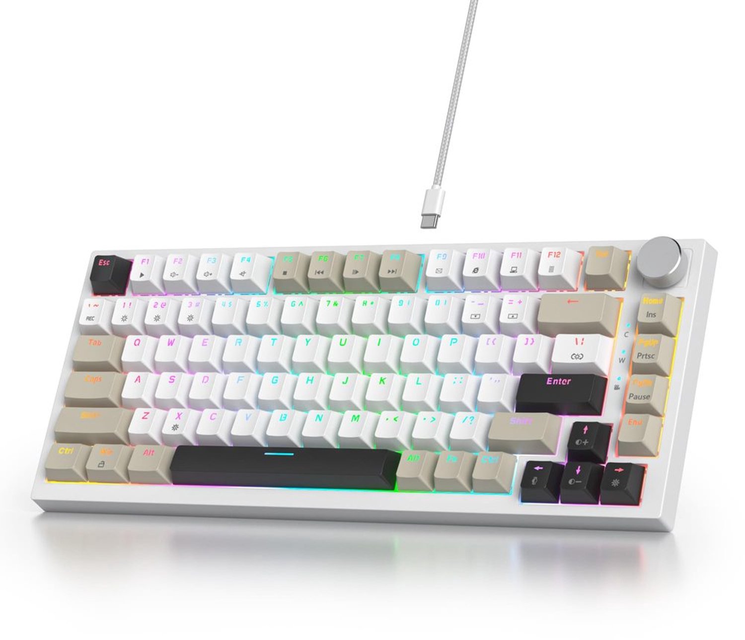 Mechanisch Gaming Toetsenbord met RGB Verlichting - 75% Compact