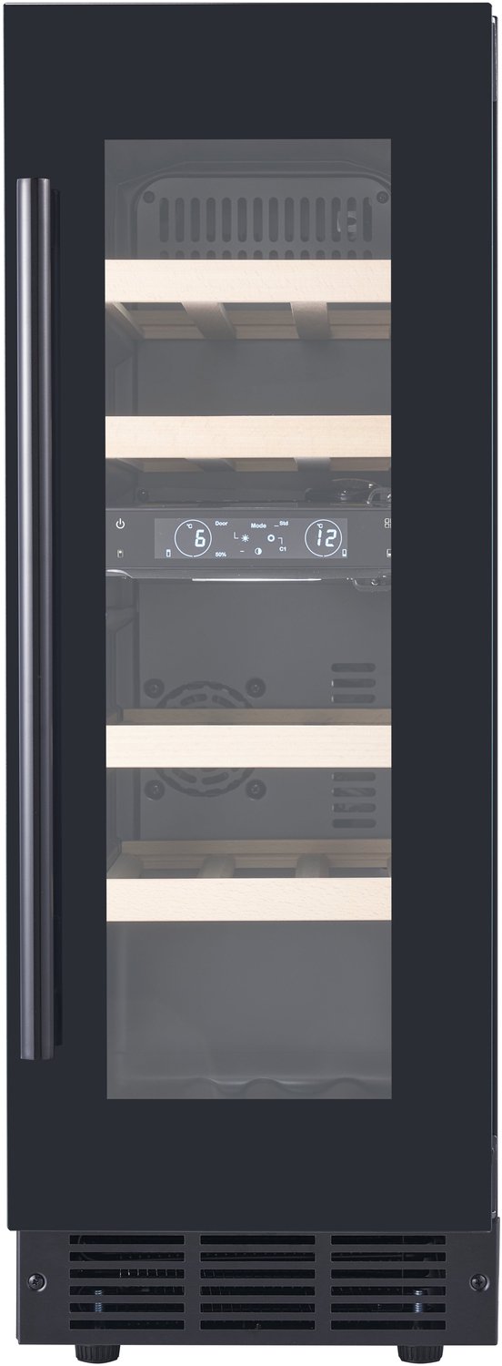 La Réserve RWXS216FN1 Luxe Wijnkoelkast met 2 Zones - 16 Flessen - Inbouw & Onderbouw Wijnklimaatkast - Zwart glas - 3-Kleuren LED