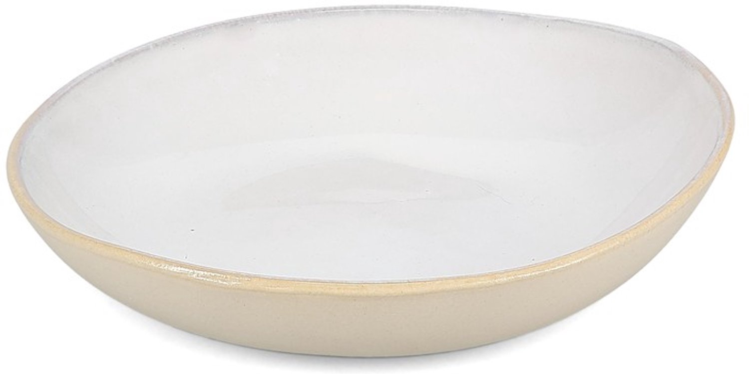 Fameilleur kom 21,5xH5cm parelmoer Saudade set van 2 - porseleinen serveerkom en schaaltje, voor ontbijt, muesli, soep, dessert, snacks en bijgerechten, vaatwasser- en magnetronbestendig, voedselveilig, servies voor thuis, restaurant en horeca