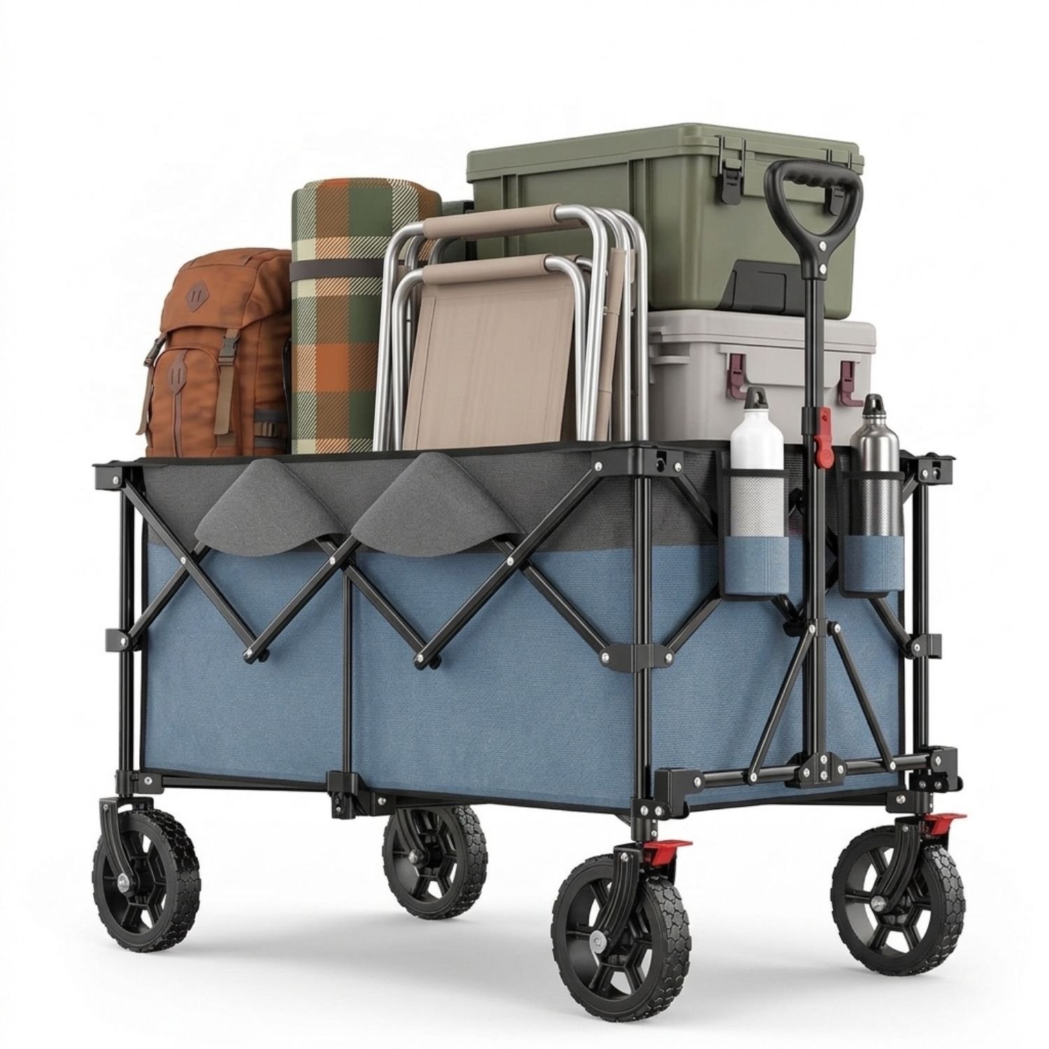 Vantivo® Bolderkar Opvouwbaar Luchtbanden - Strandwagen - Bolderwagen - Bagagevervoer