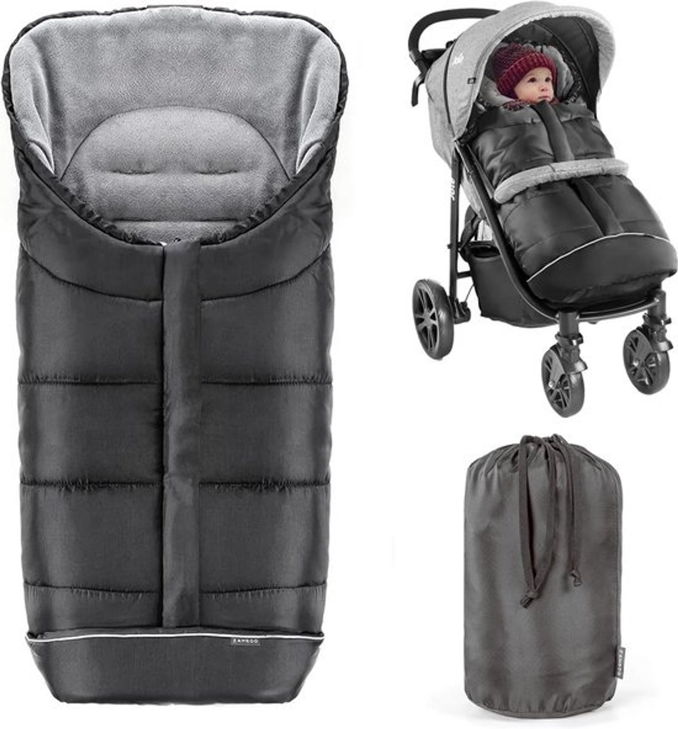 Babyvoetenzak - Wandelwagendeken - Warm onderweg - Universele pasvorm - 100x45 cm - Zwart