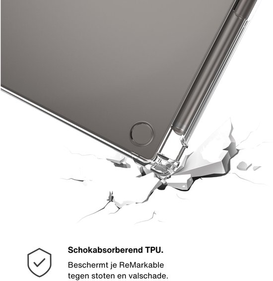 Lunso ReMarkable Paper Pro hoes (11.8 inch) - TPU Backcover - Transparant — afbeelding 2
