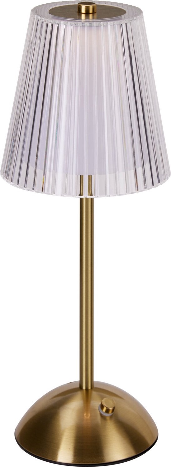Gouden Tafellamp - 31 cm Hoog - Draadloze Bureaulamp - Sfeerverlichting voor Woonkamer & Slaapkamer - Modern Design