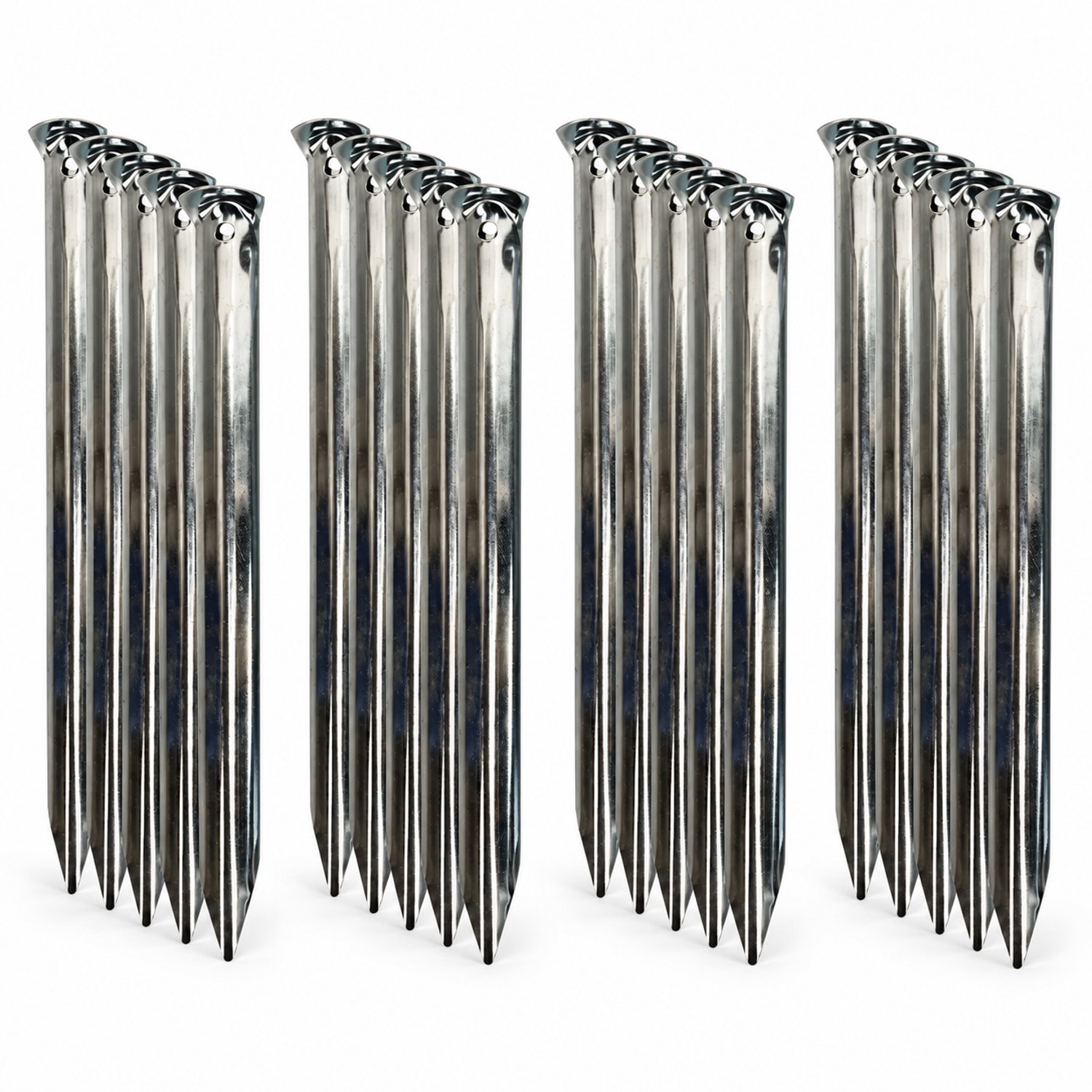 Tentharingen halfrond 23 cm - 20 stuks - Voor tent en voortent - Zilver