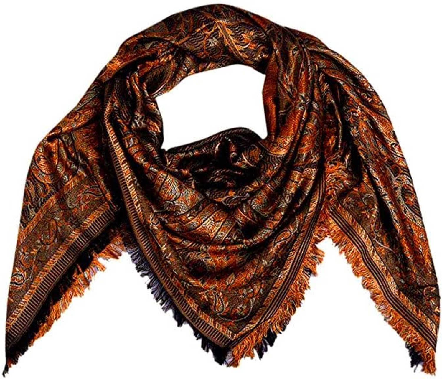 Lorenzo Cana XL Luxe Zijden Sjaal Jacquard Geweven Paisley 120x120cm