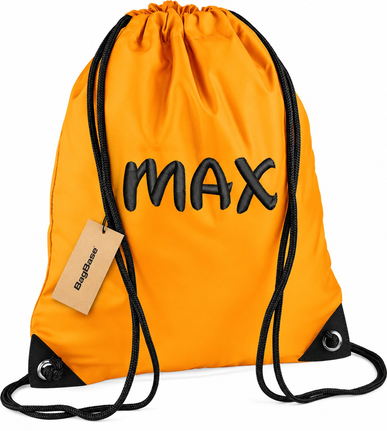 Premium zwemzak kleur Gold met naam geborduurd | 27 verschillende kleuren | gepersonaliseerd | Bagbase