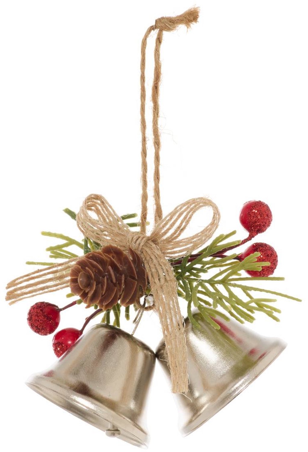 Feeric lights & Christmas Kerstboomversiering op een standaard met metalen belletjes, 7 cm Argenté