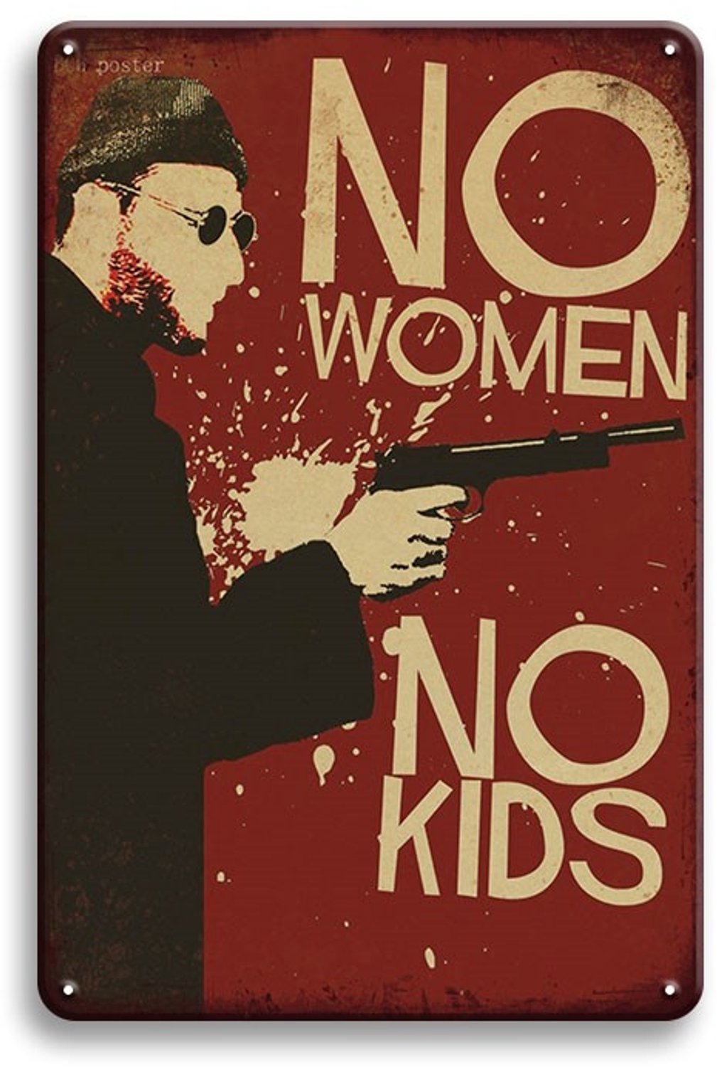No Women No Kids Metalen Wandbord 30x20cm – Film Tekstbord – Vintage Retro Wanddecoratie – Mancave Garage Thuisbar Hobbyruimte