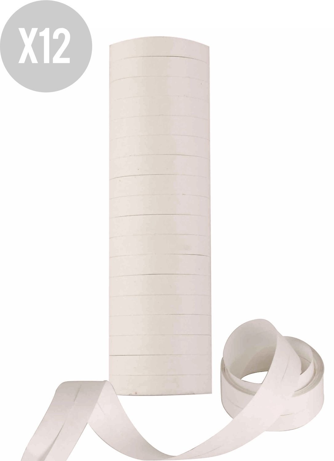 Vegaoo - 12 Rollen witte serpentines