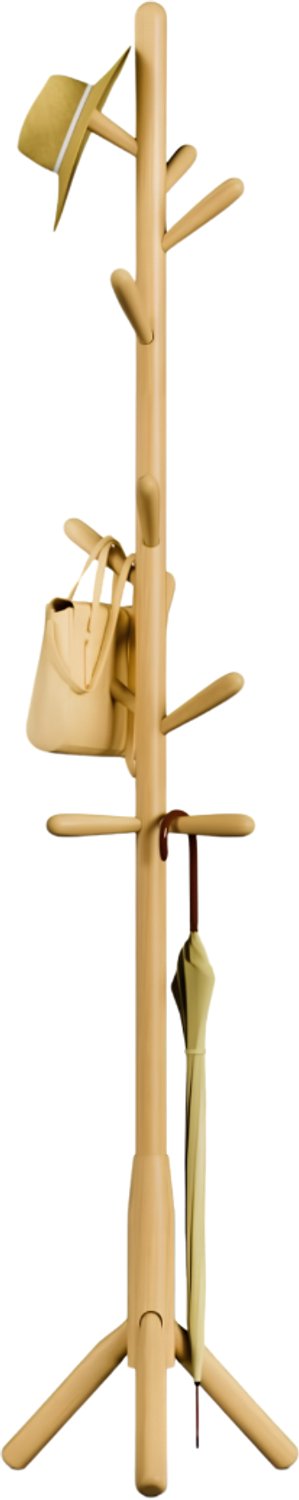 SNJY® Kinderkapstok - Kapstok Kind - Kinderkast - 11 Haken - 3 Verstelbare Hoogtes - Tot Max 190 cm - Bruin