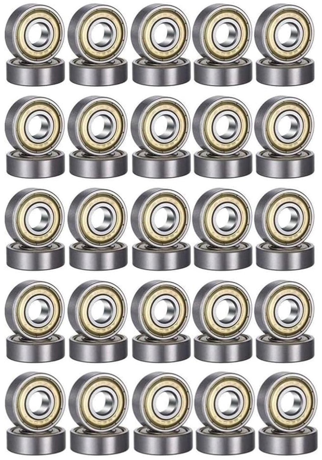 Set van 50 Miniatuur Kogellagers 608ZZ voor Skateboards en Scooters