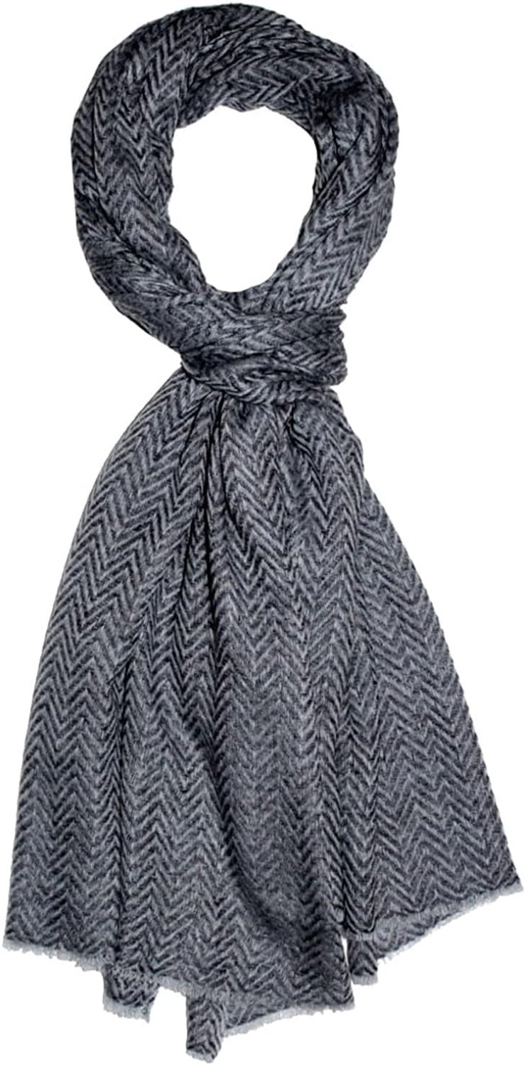 Luxe Cashmere Sjaal Heren - 100% Wol, Lichtgewicht & Warm - Grijs