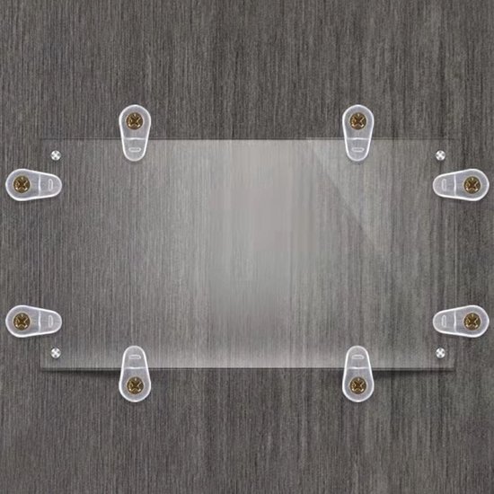 50 Stuks Glasklemmen met Metalen Schroeven - Transparante Glashouders voor Bevestiging en Ondersteuning — afbeelding 2