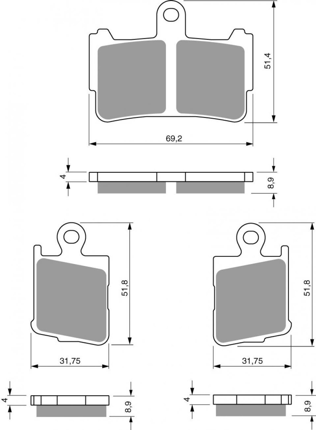 Plaquette de frein Gold Fren pour Moto Honda 1200 VFR GT DCT 2014 à 2015 AVG/AVD / FAD Neuf