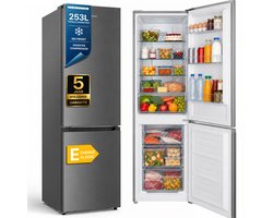 Heinner HCNF-HM253INVXE++ Koel-vriescombinatie 253 L – No Frost – Inverter Motor – Elektronische Bediening – Omkeerbare Deur – RVS – 5 Jaar Garantie