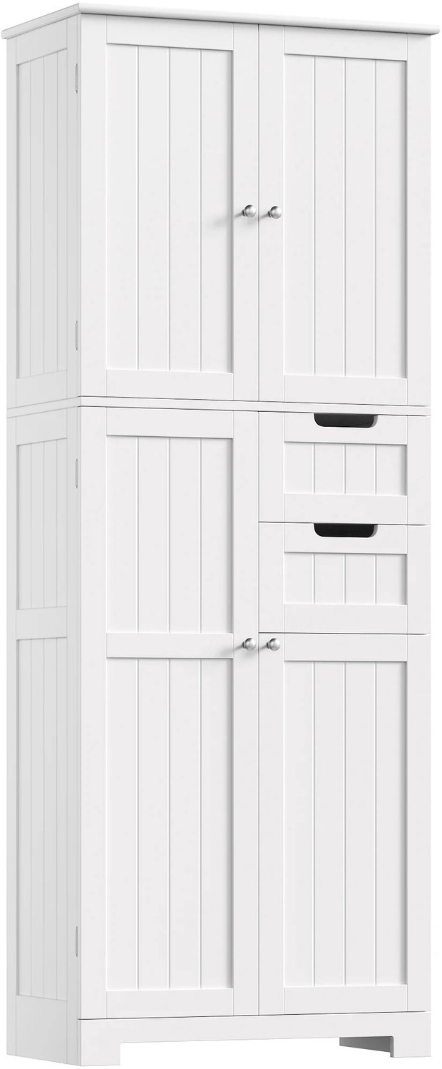 Lamor Witte Kast - Kasten - Opbergkast - Opbergkasten - Garderobekast - Wit - Opbergruimte - Verstelbare planken - 60x30x164,5cm