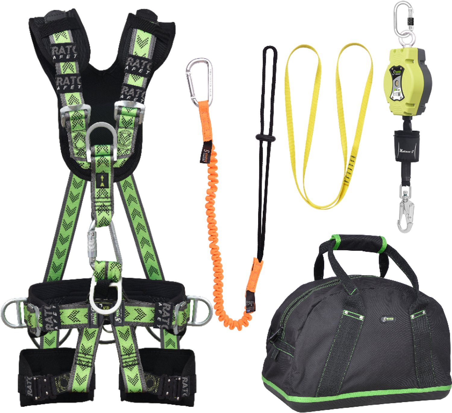 Kratos complete set valbeveiliging comfort-plus - Valstopblok 6m - Ankerstrop 1,20m - Uitrekbare gereedschapslijn - Maat L-XXL