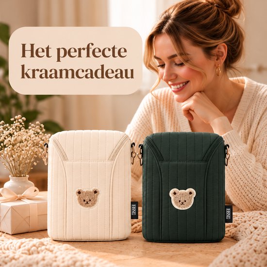 HSNL® Kolftas Donkergroen – Geïsoleerde Koeltas voor Borstvoeding en Moedermelk – Geschikt voor 2 Babyflessen – Kinderwagen Tas met Schouderband van hsnl — afbeelding 5