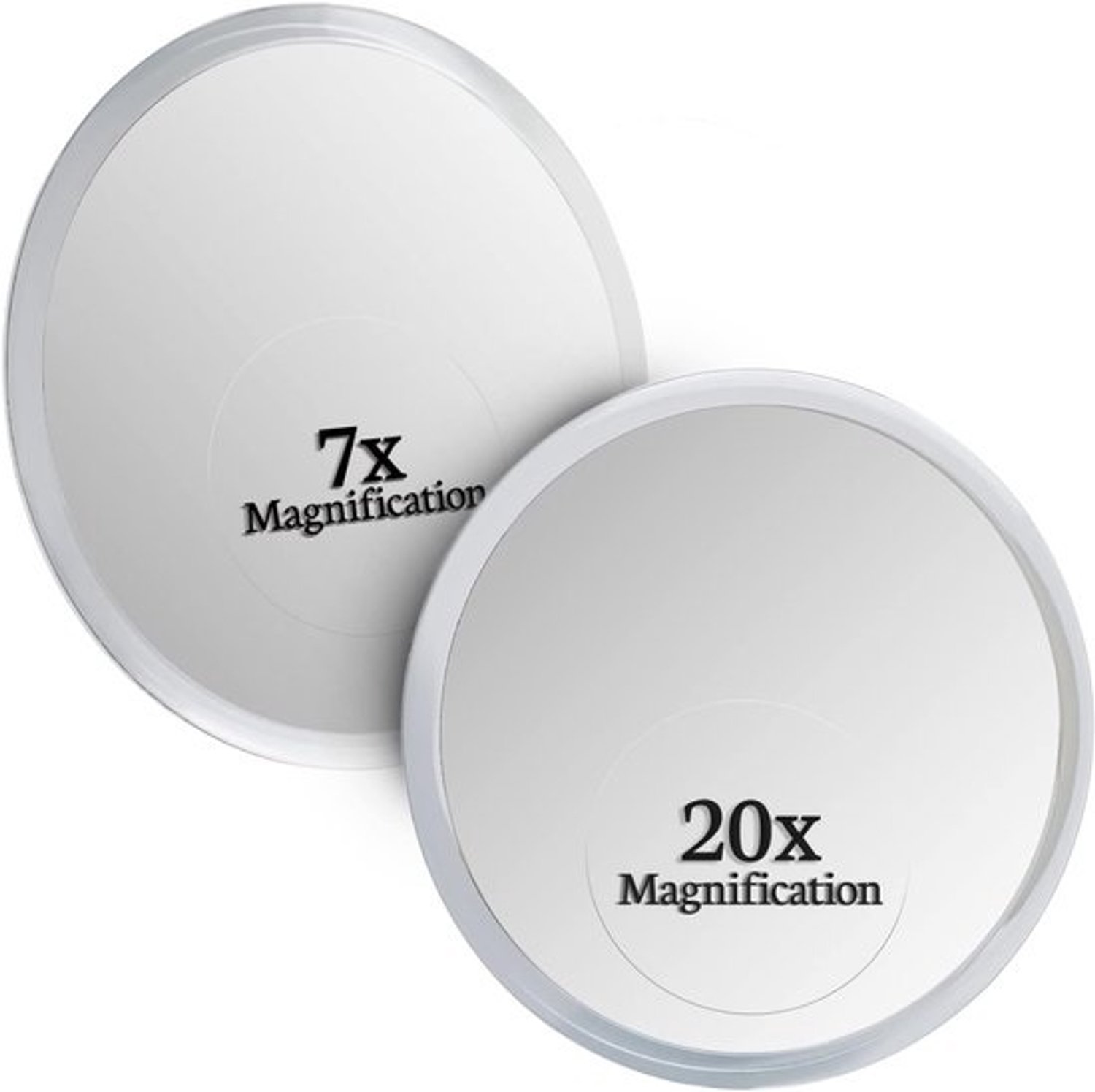 Vergrootspiegelset - Make-upspiegel - Spiegel voor nauwkeurige verzorging - 3 zuignappen - 7x en 20x vergroting - Transparant