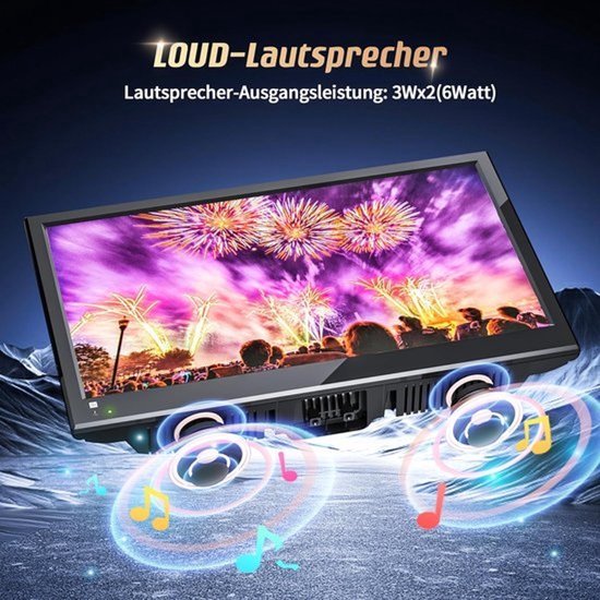 Mini-tv met dvd - Draagbare televisie - Films en programma's afspelen - Ingebouwde dvd-speler - 16 inch scherm - Zwart — afbeelding 2